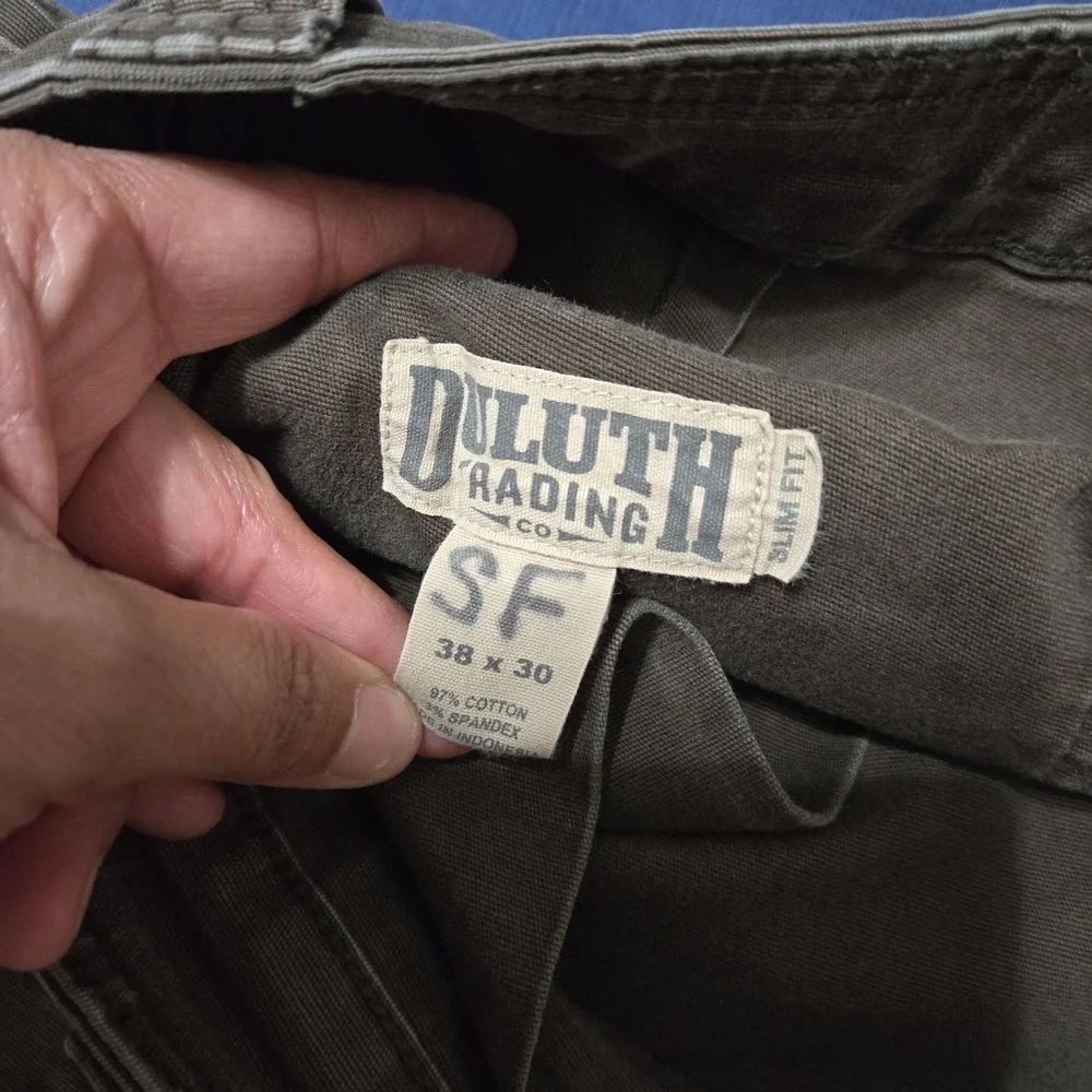 Duluth‎ Trading Co. Pants Mens 38x30 Brown Flex Fire Hose Cargo Slim Workwear